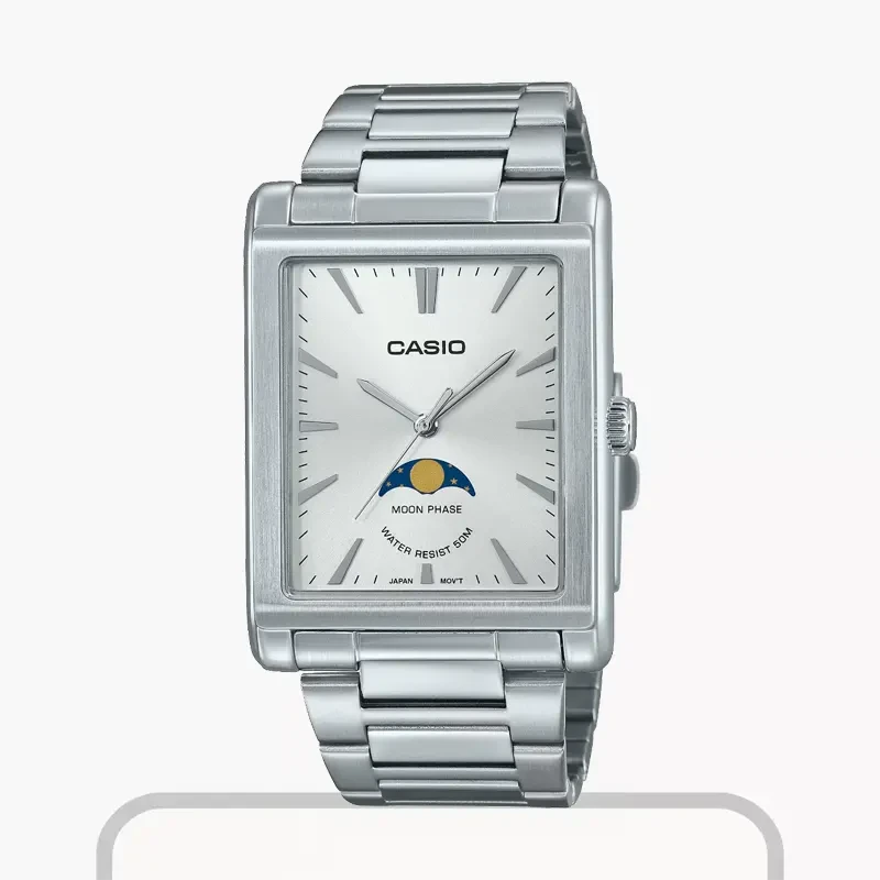 Casio Enticer Stainless Steel White Dial Men's Watch | MTP-M105D-7AV